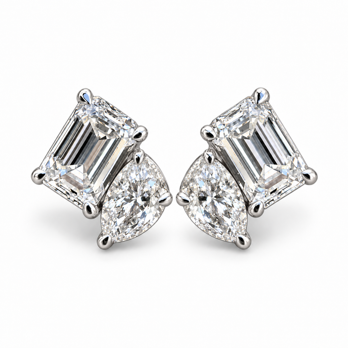 4 Carat 2 Stone Earrings