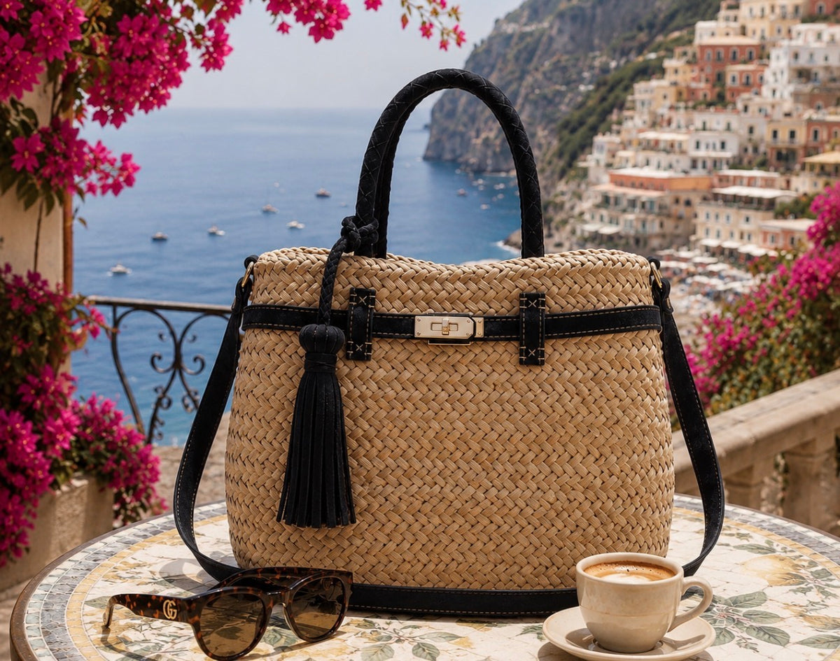 The Amara Handwoven Bag - Black