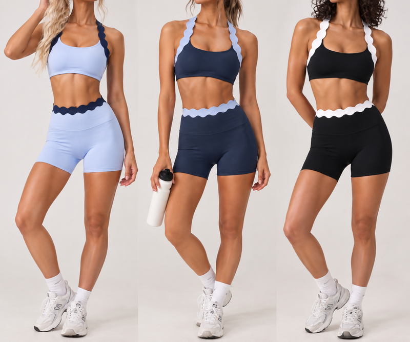 The Scallop Halter Active Set – Top & Shorts