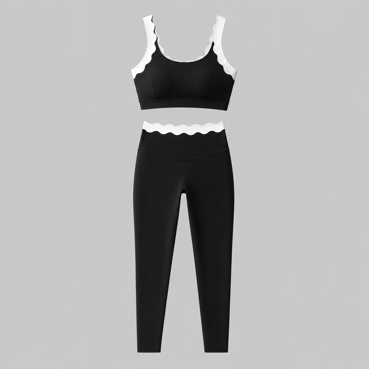 The Noir Set - Two-Tone Gym/ Travel Set - Black & White