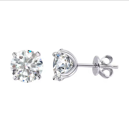 The Classic Round Earrings Moissanaite
