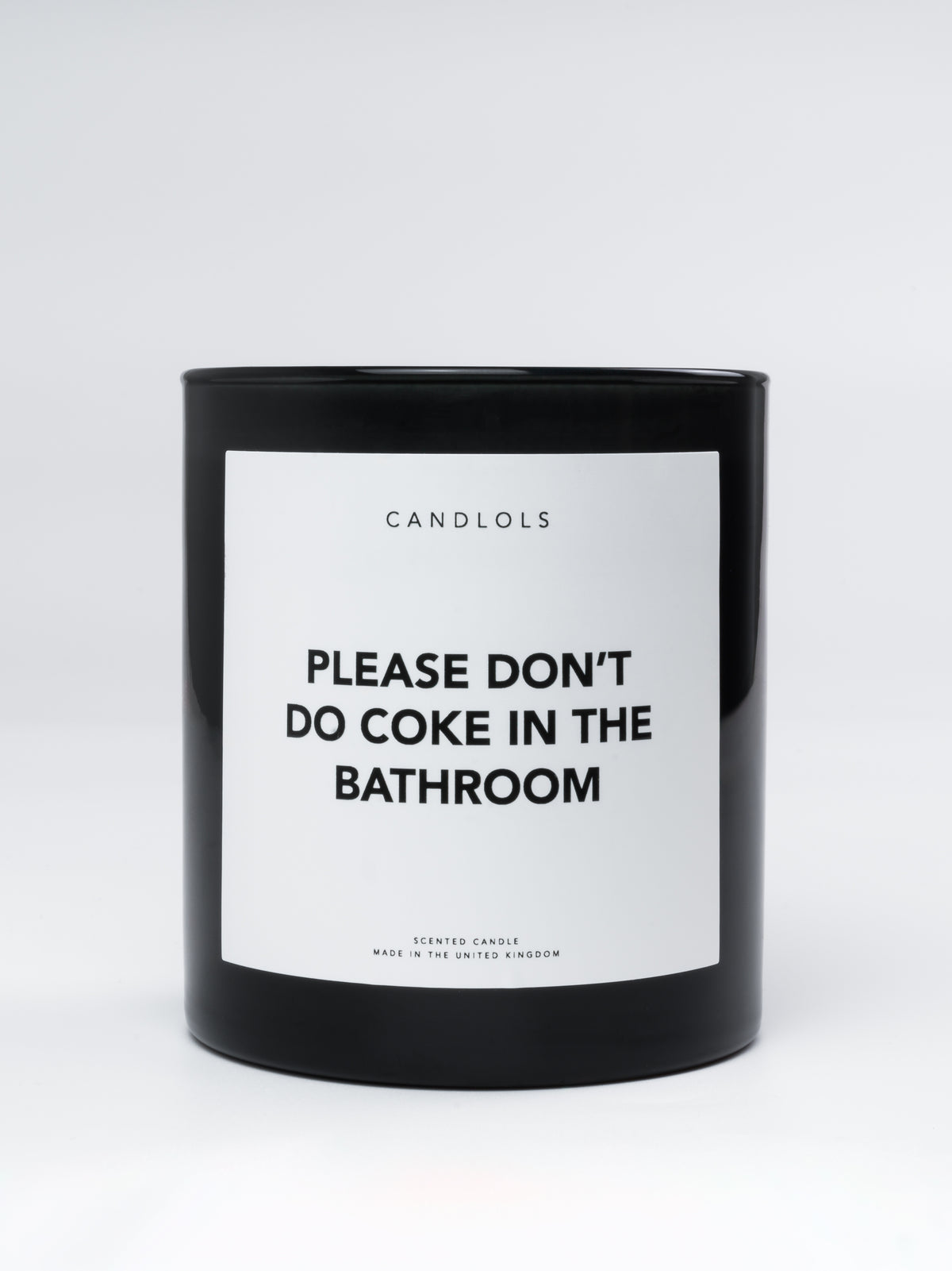 'Please don't do coke in the bathroom' candle