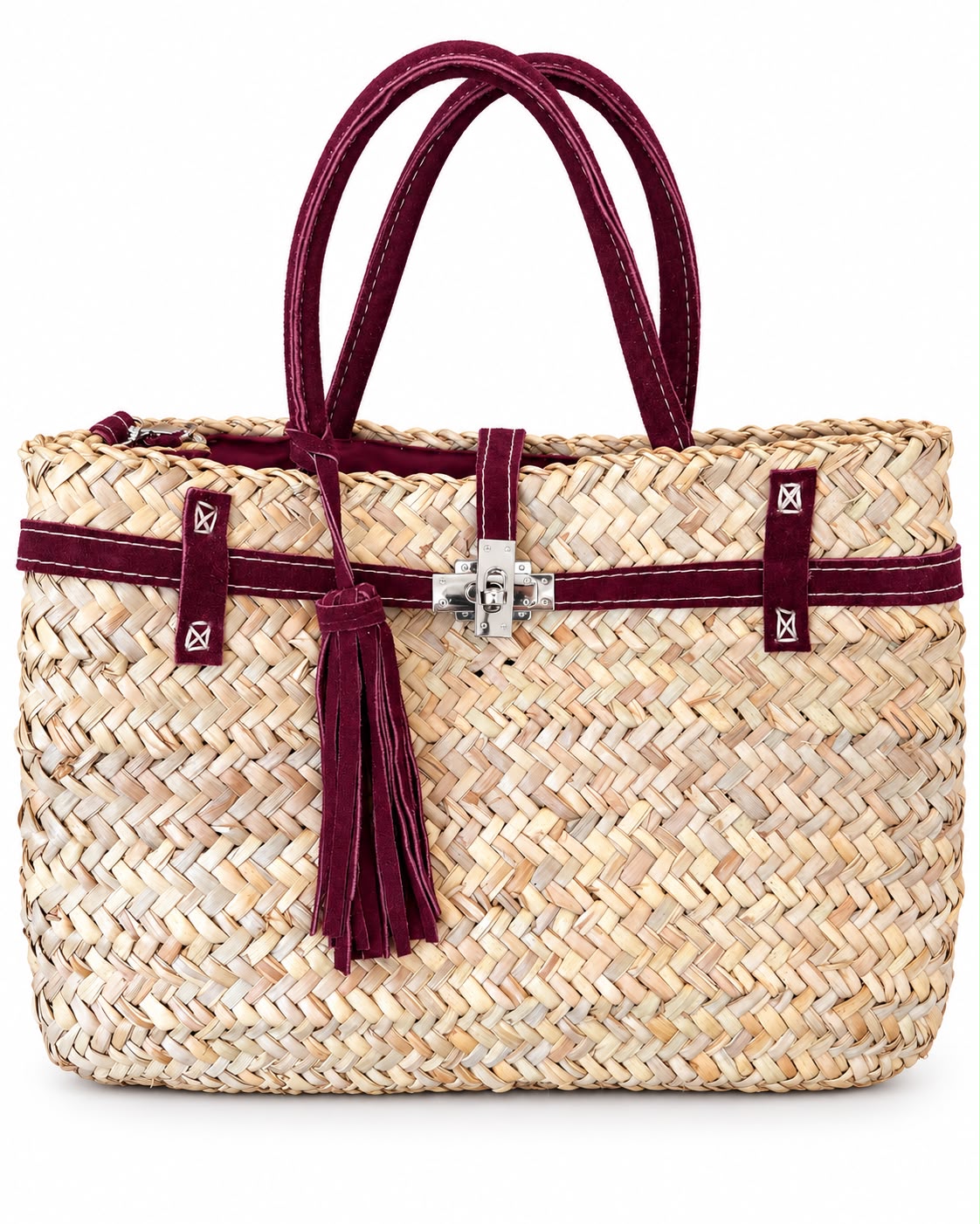 The Amara Handwoven Bag - Burgundy